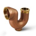 Everflow NY Regular Trap with Drain Plug for Tubular Drain Applications, Brass 2"x1-1/2" 2112